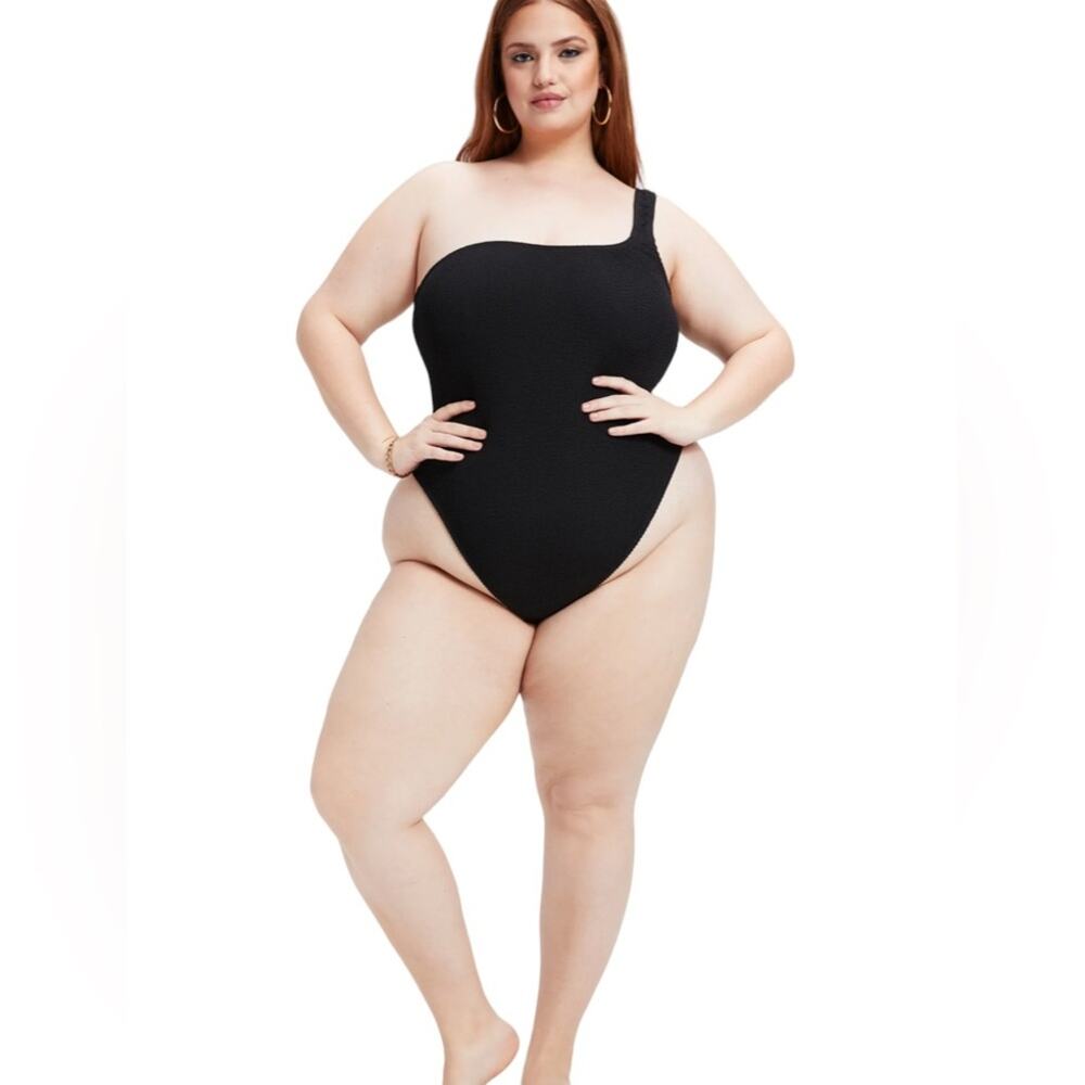 NWT Good American Always Fits One-Piece One-Shoulder Neckline Size 8‎ (US 5XL)